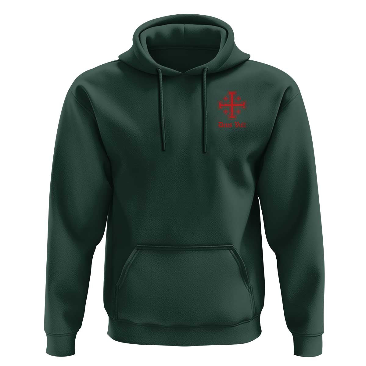 Deus Vult Catholic Knight Templar Jerusalem Cross Hoodie