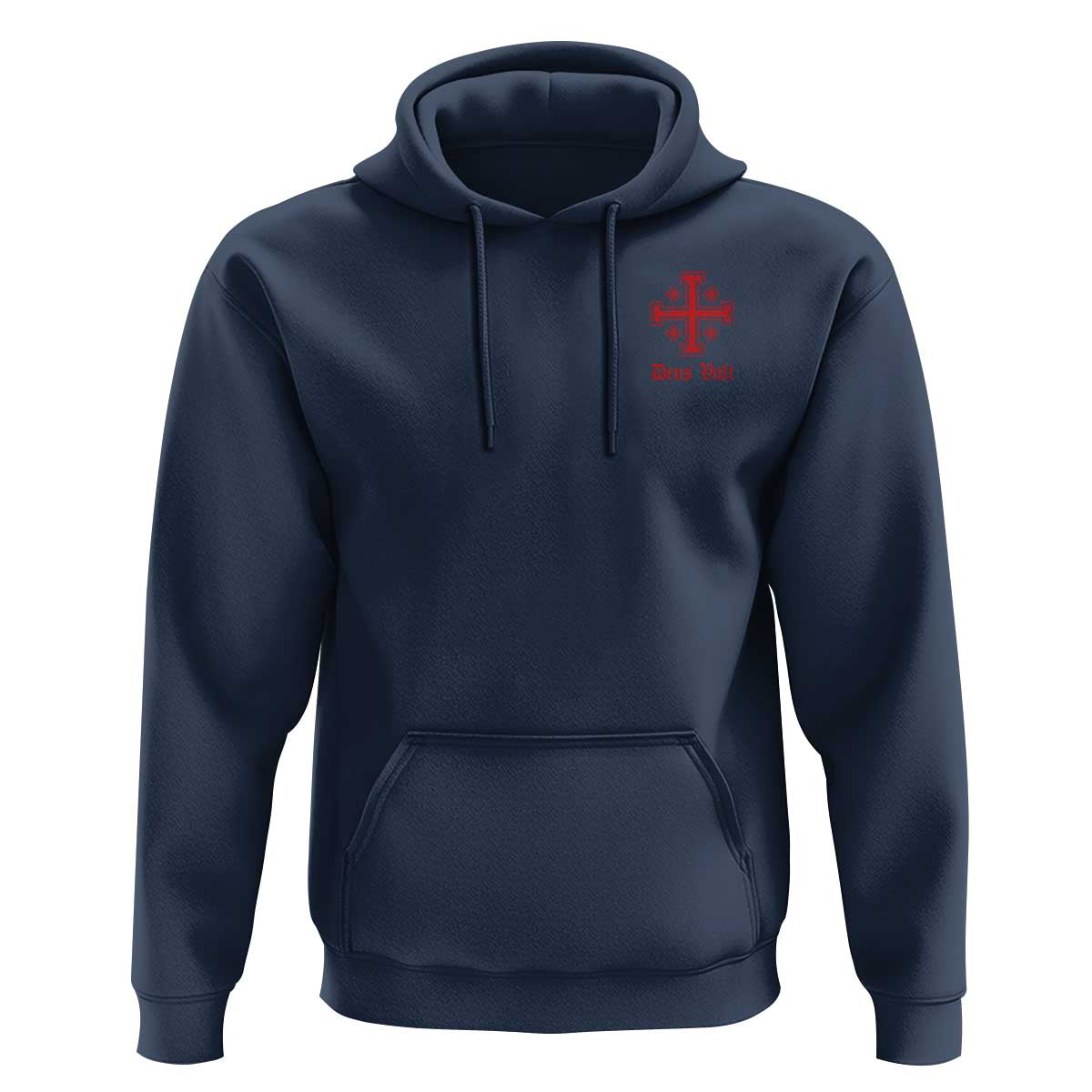 Deus Vult Catholic Knight Templar Jerusalem Cross Hoodie