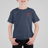 Deus Vult Catholic Knight Templar Jerusalem Cross T Shirt For Kid