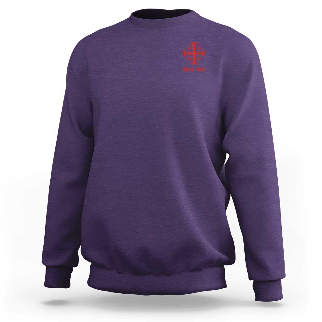 Deus Vult Catholic Knight Templar Jerusalem Cross Sweatshirt