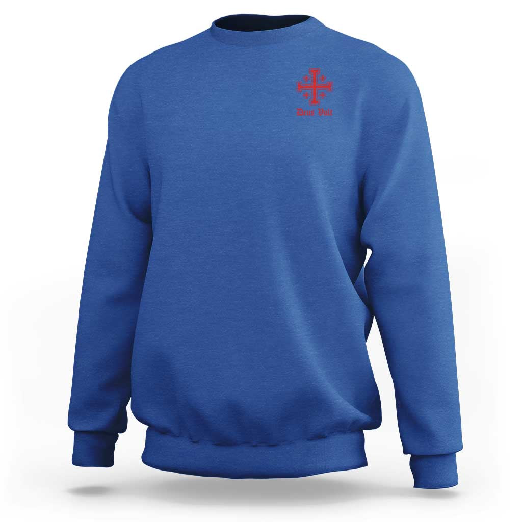 Deus Vult Catholic Knight Templar Jerusalem Cross Sweatshirt