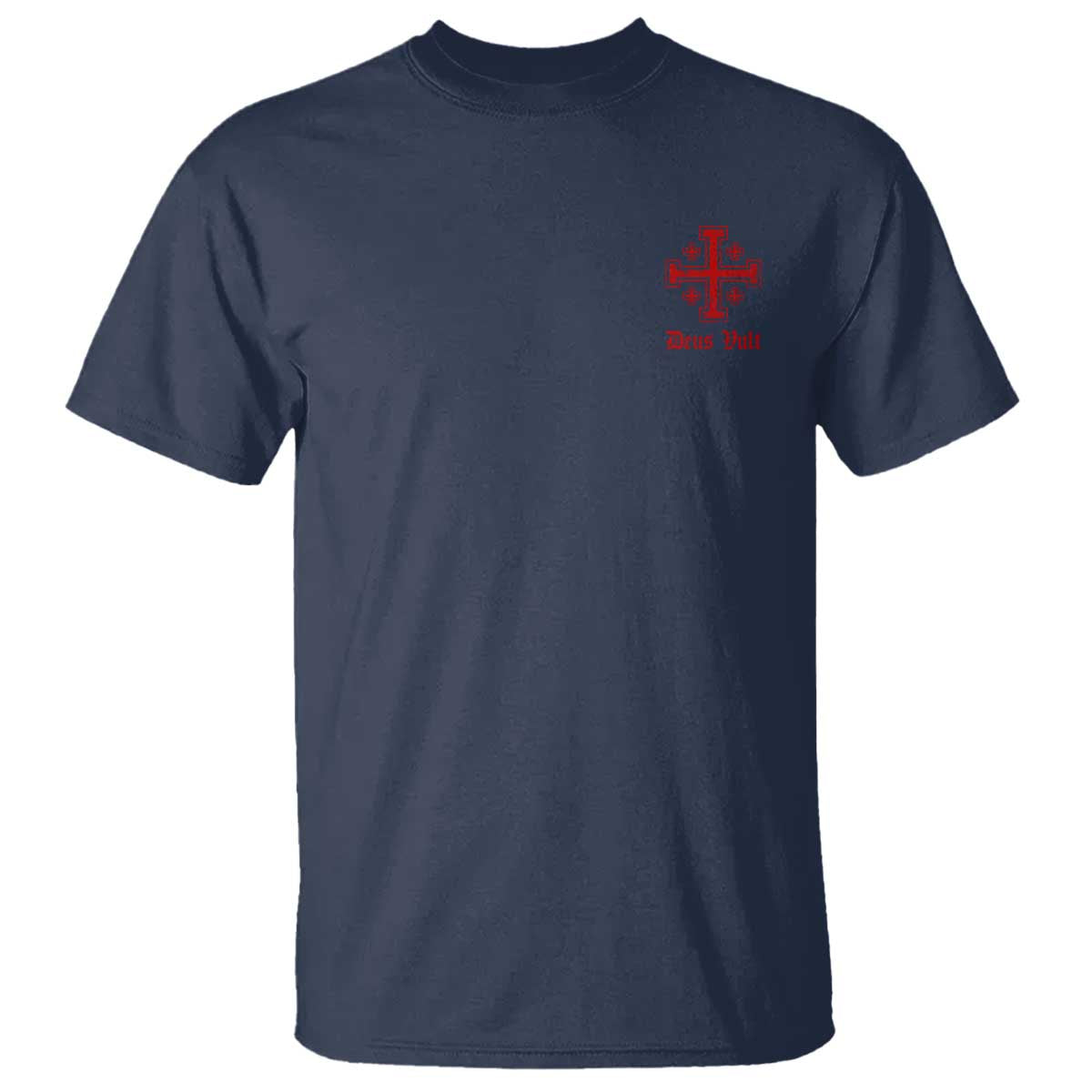 Deus Vult Catholic Knight Templar Jerusalem Cross T Shirt