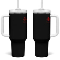 Deus Vult Catholic Knight Templar Jerusalem Cross Tumbler With Handle