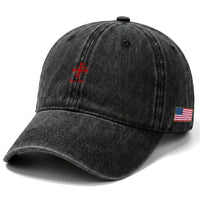 Deus Vult Catholic Knight Templar Jerusalem Cross Washed Cotton Baseball Cap