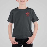 Deus Vult Catholic Knight Templar Crusader Cross Faith T Shirt For Kid