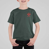 Deus Vult Catholic Knight Templar Crusader Cross Faith T Shirt For Kid