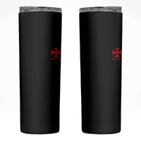 Deus Vult Catholic Knight Templar Crusader Cross Faith Skinny Tumbler