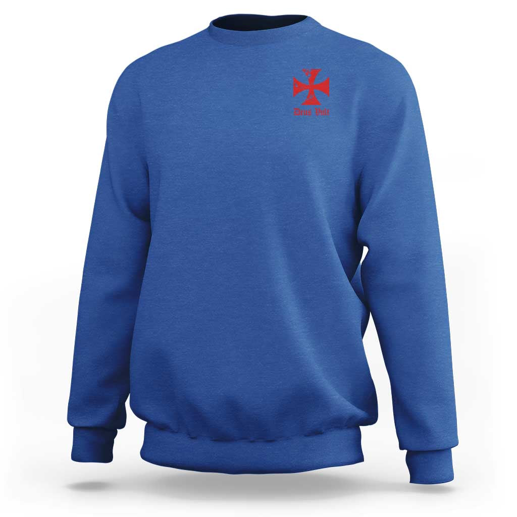 Deus Vult Catholic Knight Templar Crusader Cross Faith Sweatshirt