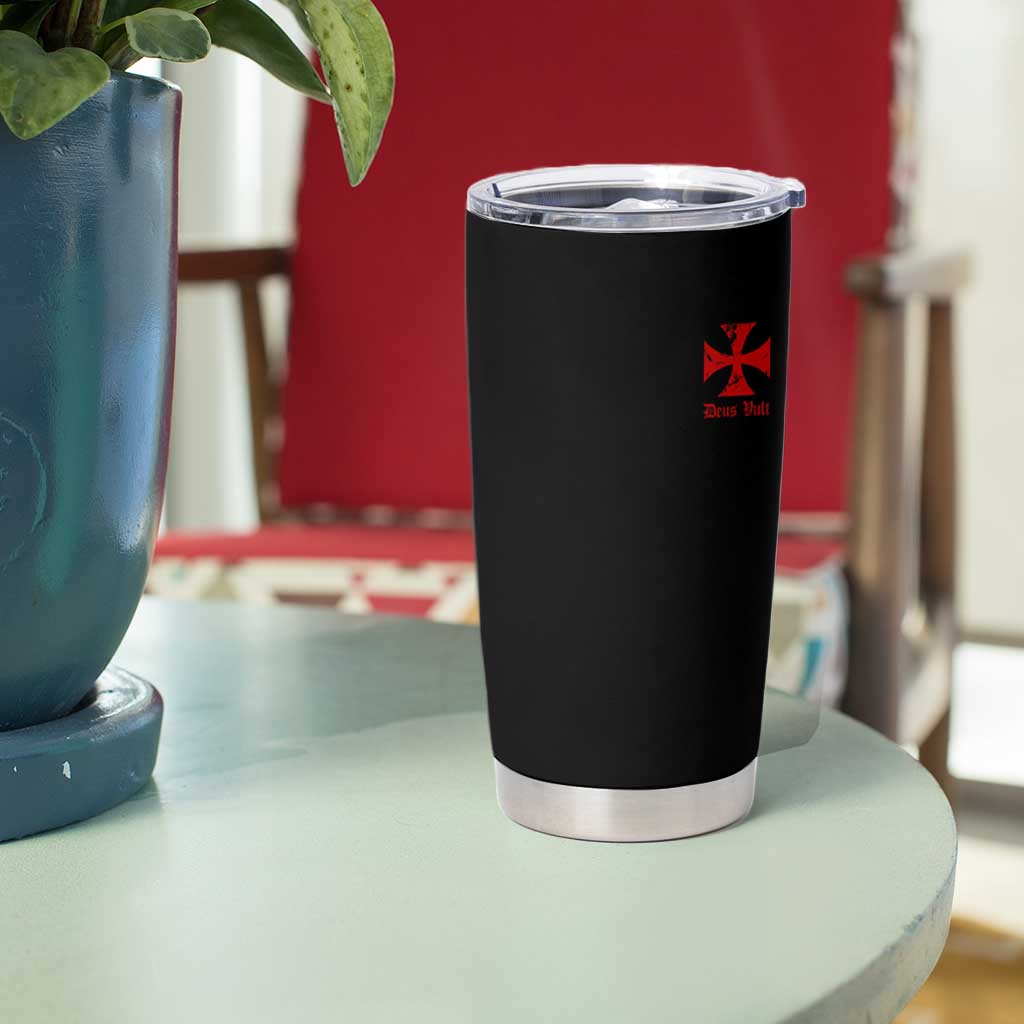 Deus Vult Catholic Knight Templar Crusader Cross Faith Tumbler Cup