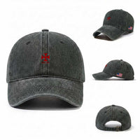 Deus Vult Catholic Knight Templar Crusader Cross Faith Washed Cotton Baseball Cap