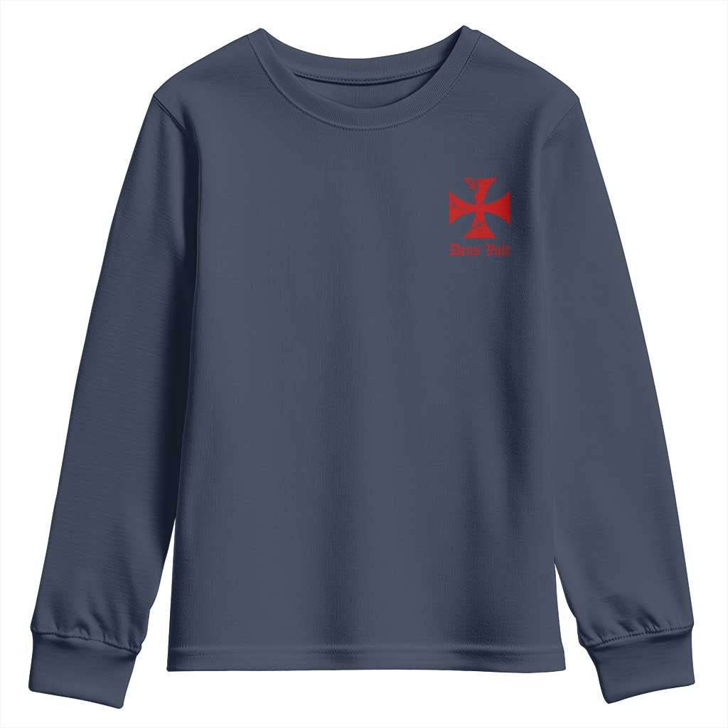 Deus Vult Catholic Knight Templar Crusader Cross Faith Youth Sweatshirt