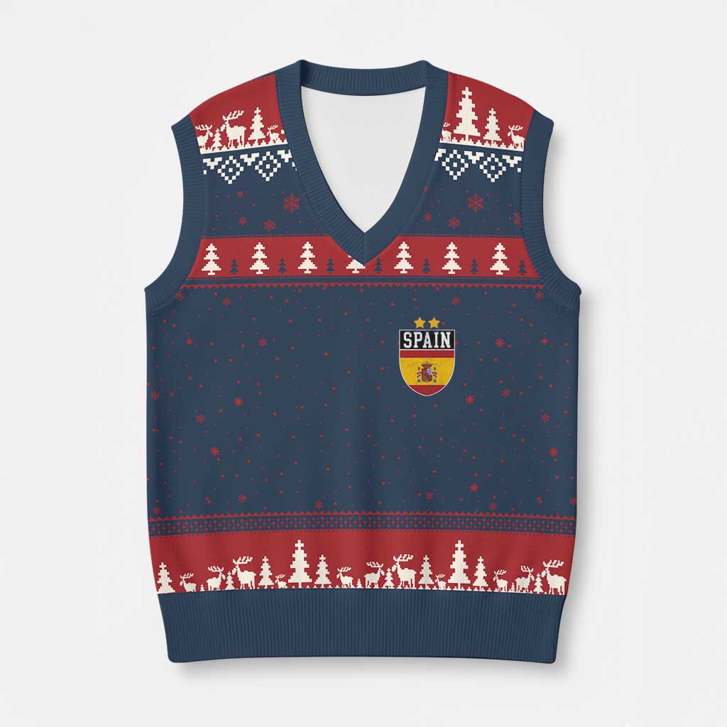 Spain 2nd Star Espana Football Crest V-Neck Knit Sweater Vest