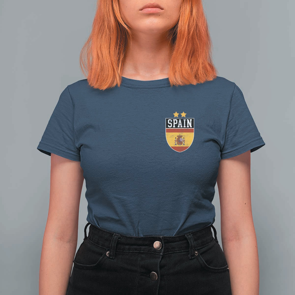 Spain 2nd Star Espana Football Crest T Shirt For Women