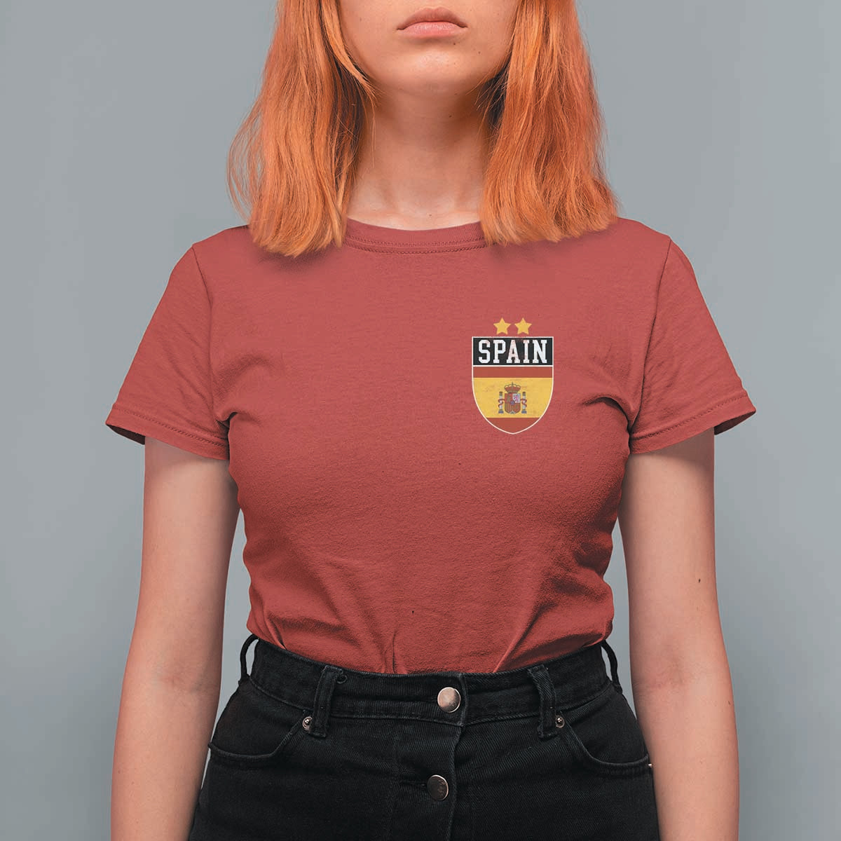 Spain 2nd Star Espana Football Crest T Shirt For Women