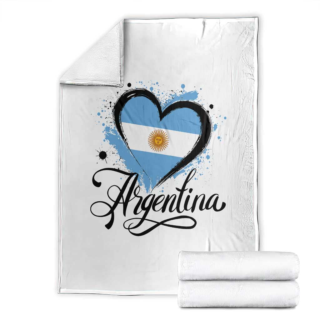 Argentina Heart Argentinian Flag Sun of May Patriotic Throw Blanket