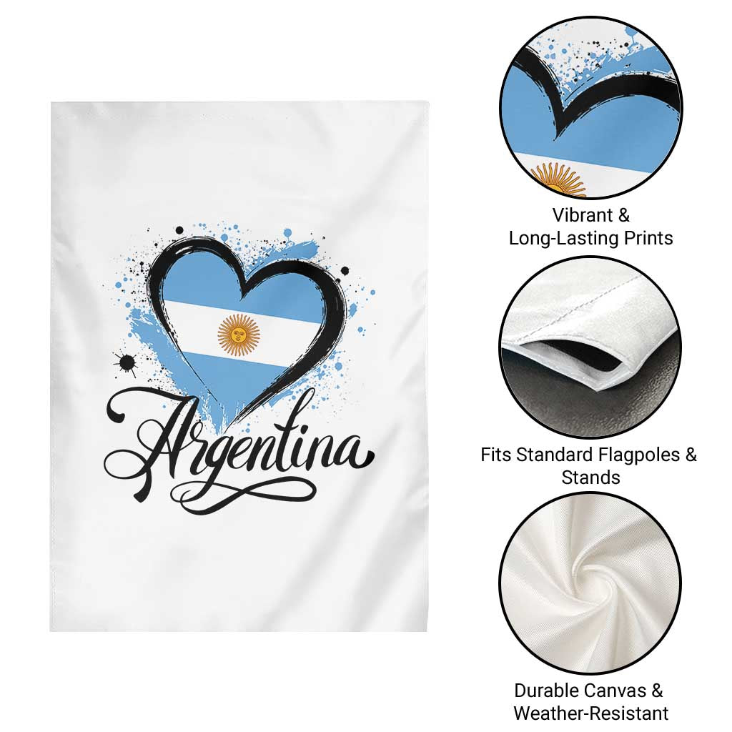 Argentina Heart Argentinian Flag Sun of May Patriotic Garden Flag