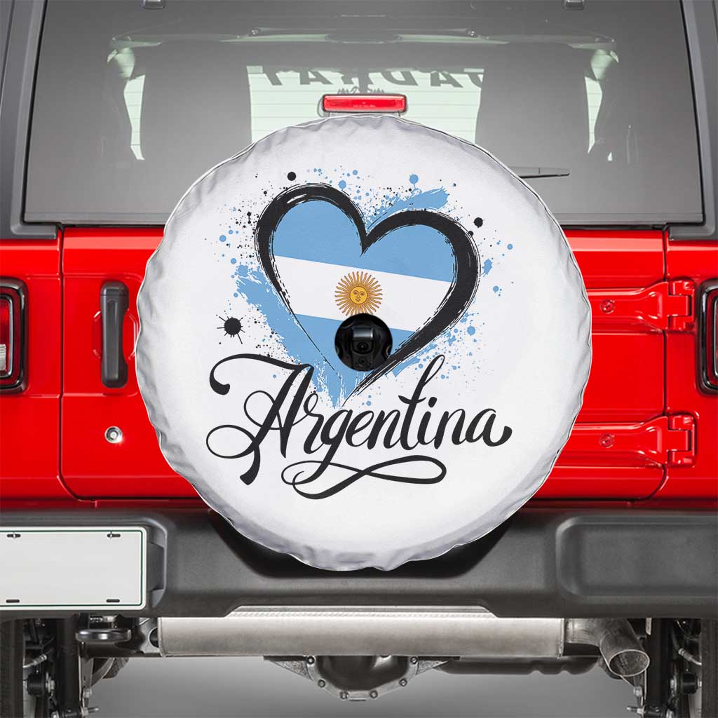 Argentina Heart Argentinian Flag Sun of May Patriotic Spare Tire Cover