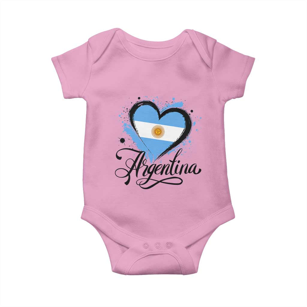Argentina Heart Argentinian Flag Sun of May Patriotic Baby Onesie