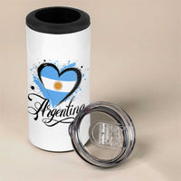 Argentina Heart Argentinian Flag Sun of May Patriotic 4 in 1 Can Cooler Tumbler