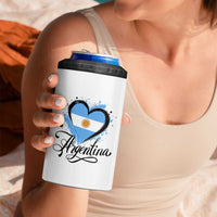 Argentina Heart Argentinian Flag Sun of May Patriotic 4 in 1 Can Cooler Tumbler