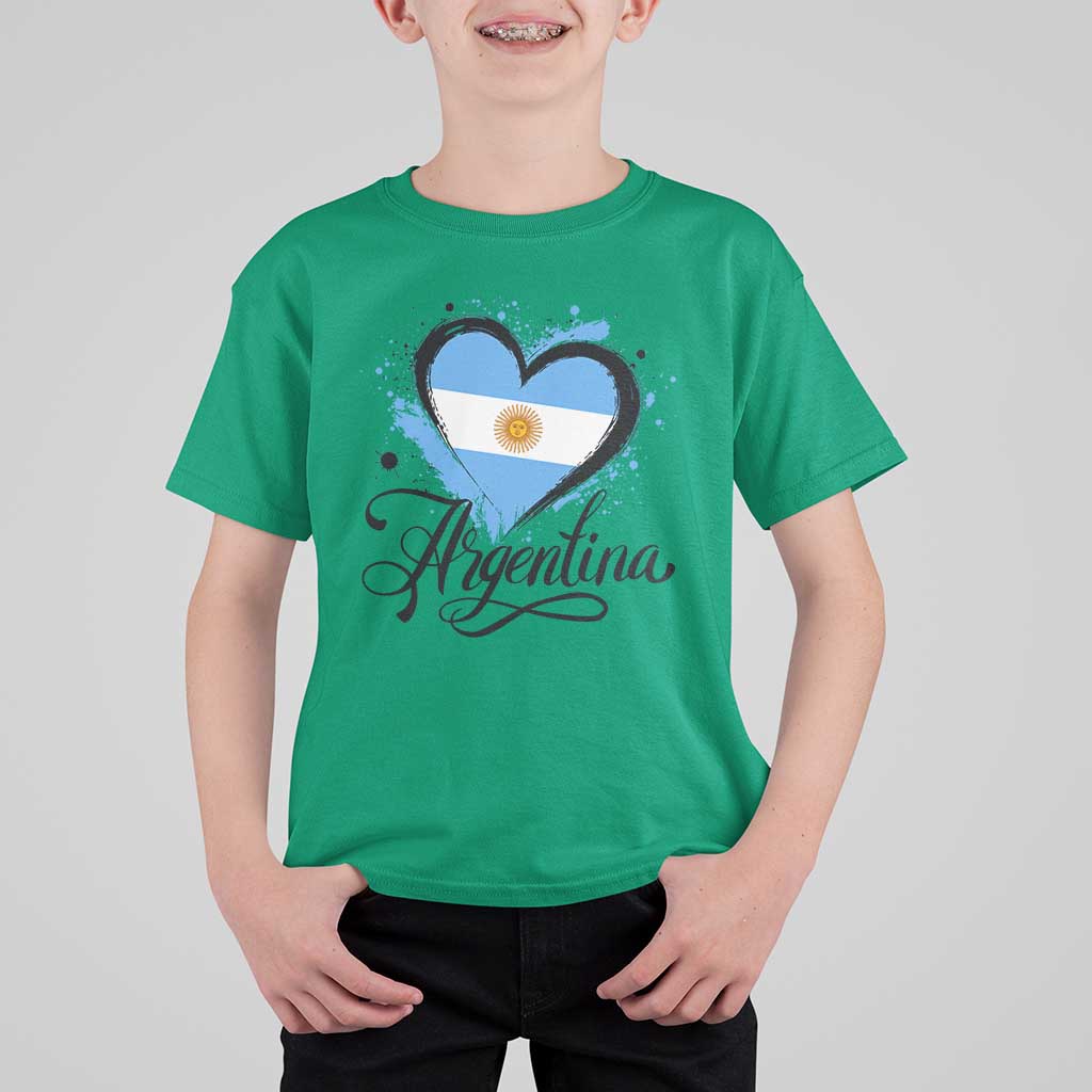 Argentina Heart Argentinian Flag Sun of May Patriotic T Shirt For Kid