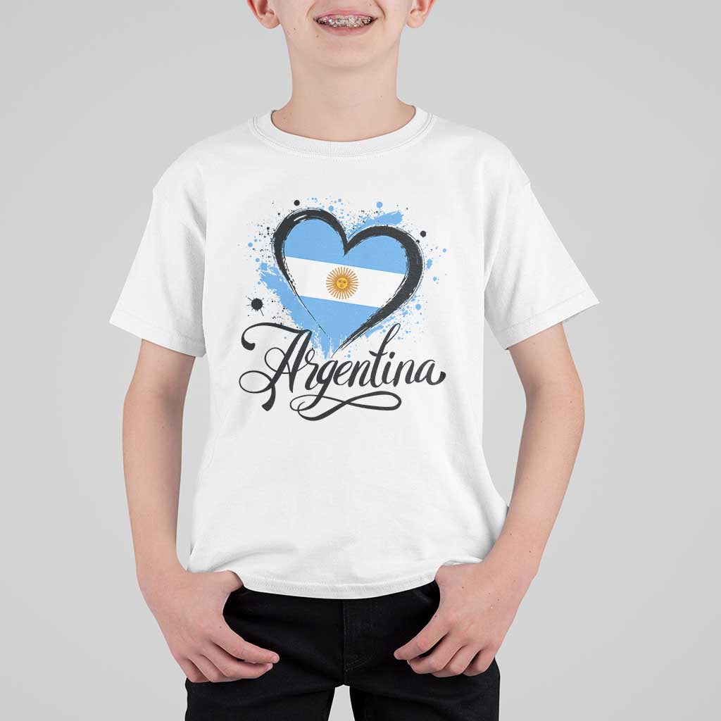 Argentina Heart Argentinian Flag Sun of May Patriotic T Shirt For Kid