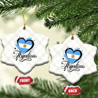 Argentina Heart Argentinian Flag Sun of May Patriotic Ceramic Ornament