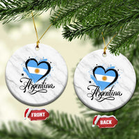 Argentina Heart Argentinian Flag Sun of May Patriotic Ceramic Ornament