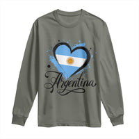 Argentina Heart Argentinian Flag Sun of May Patriotic Long Sleeve Shirt