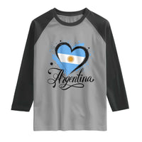 Argentina Heart Argentinian Flag Sun of May Patriotic Raglan Shirt