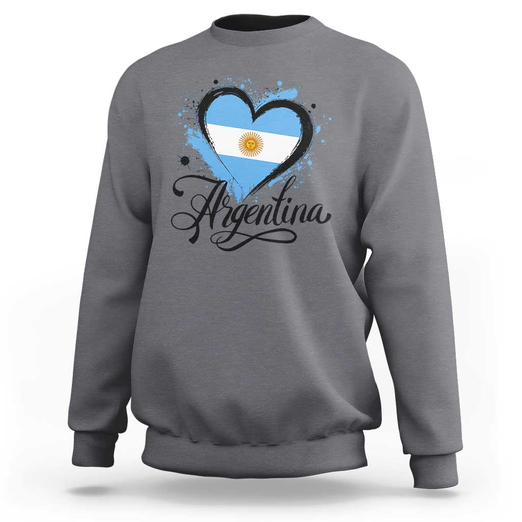 Argentina Heart Argentinian Flag Sun of May Patriotic Sweatshirt