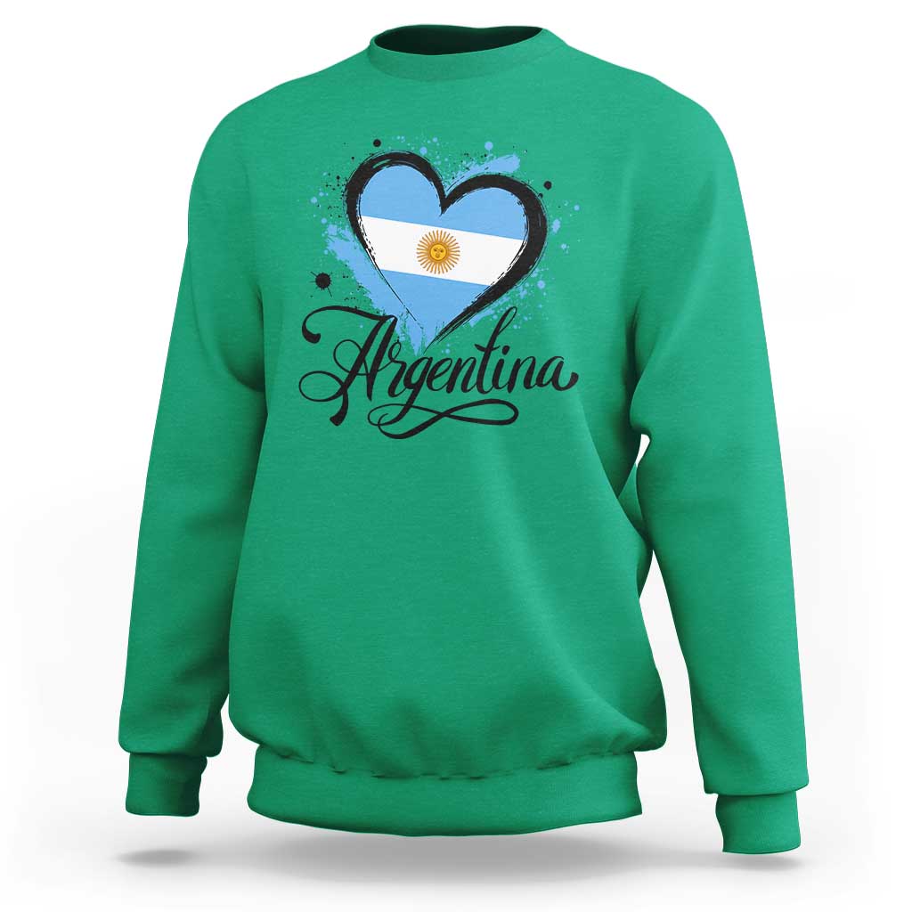 Argentina Heart Argentinian Flag Sun of May Patriotic Sweatshirt