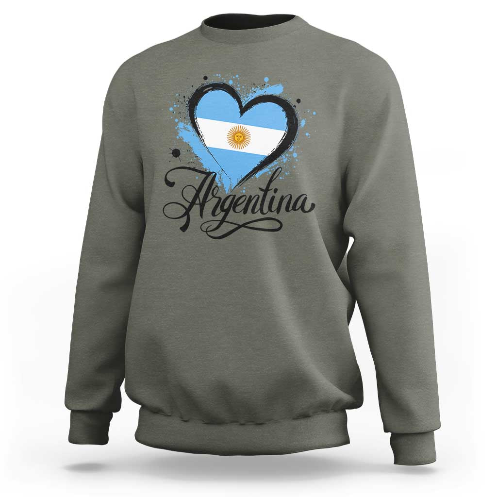 Argentina Heart Argentinian Flag Sun of May Patriotic Sweatshirt
