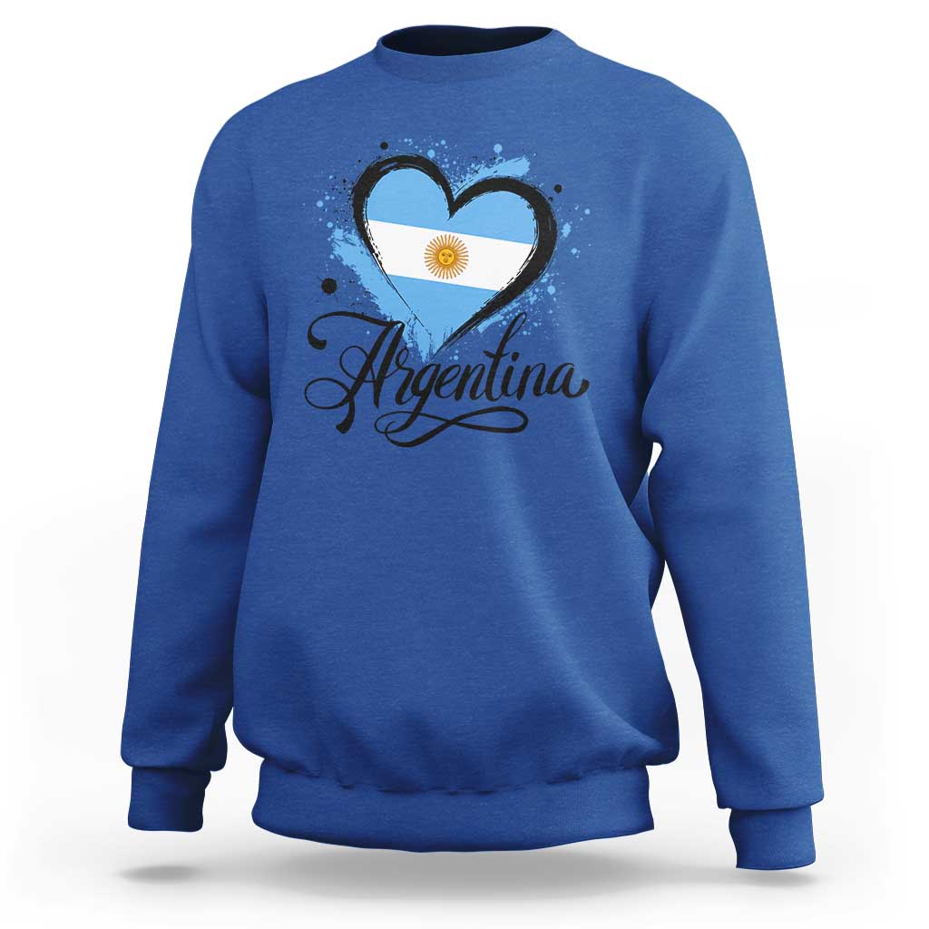 Argentina Heart Argentinian Flag Sun of May Patriotic Sweatshirt