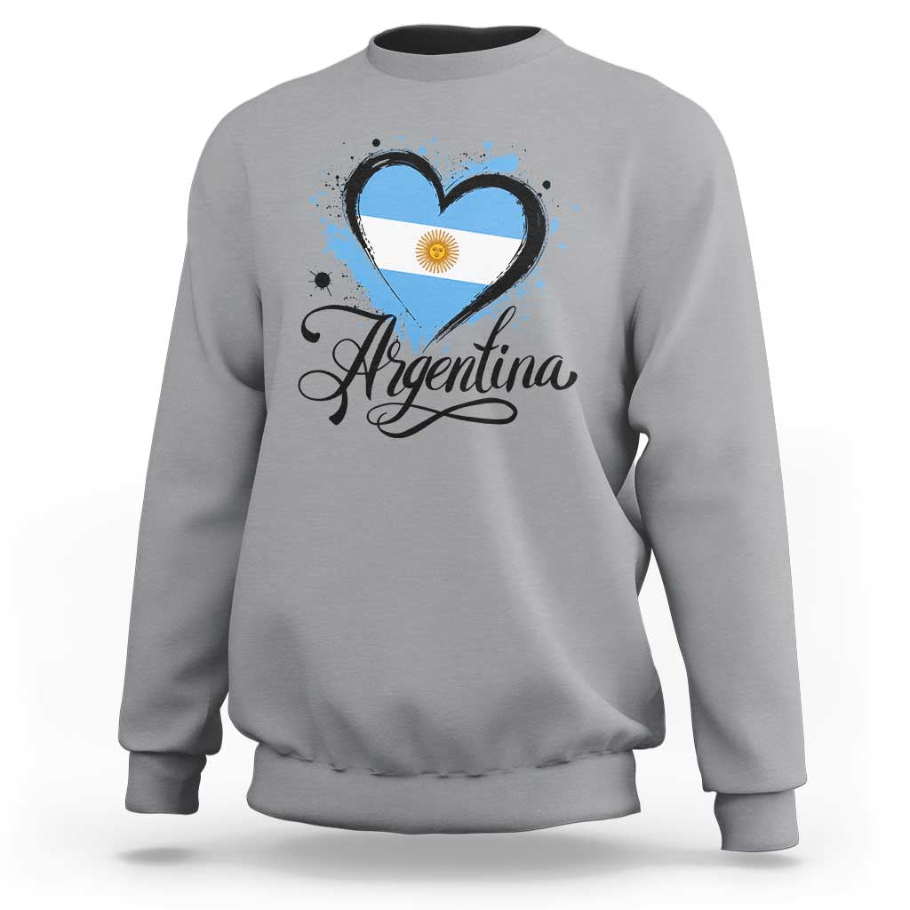 Argentina Heart Argentinian Flag Sun of May Patriotic Sweatshirt
