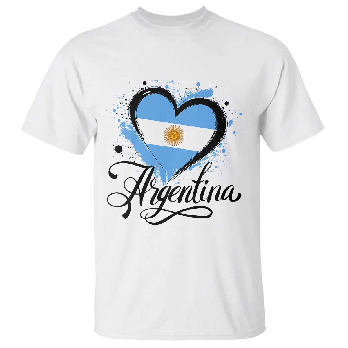 Argentina Heart Argentinian Flag Sun of May Patriotic T Shirt