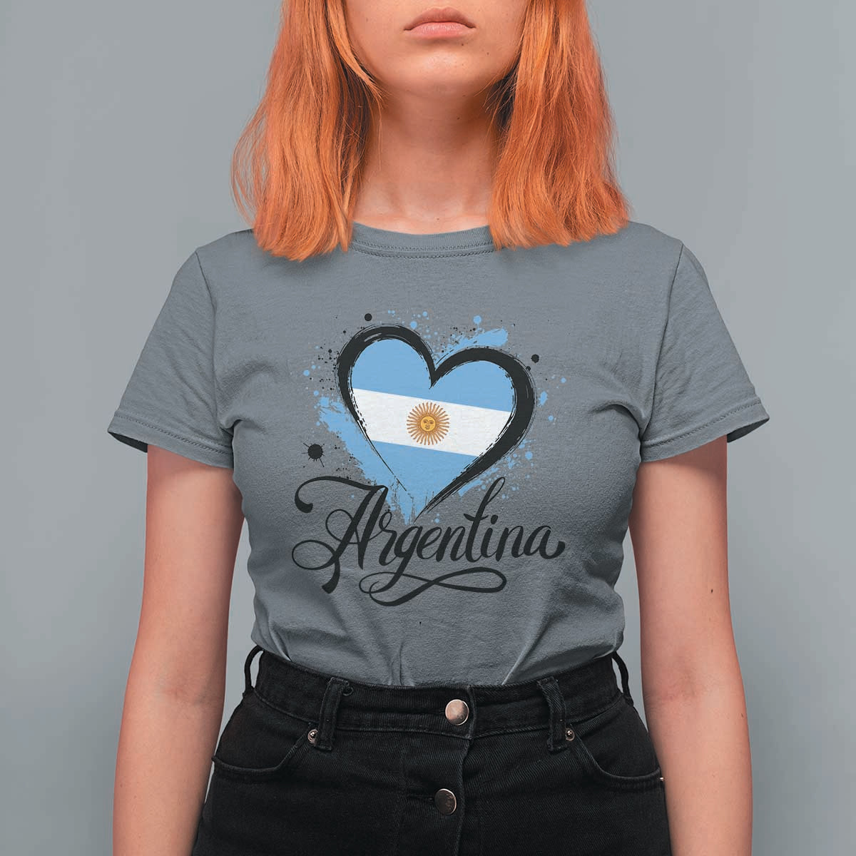 Argentina Heart Argentinian Flag Sun of May Patriotic T Shirt For Women