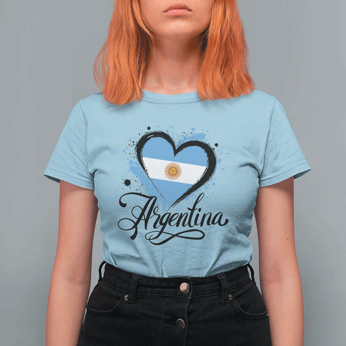 Argentina Heart Argentinian Flag Sun of May Patriotic T Shirt For Women