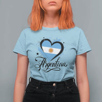 Argentina Heart Argentinian Flag Sun of May Patriotic T Shirt For Women