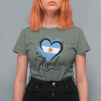 Argentina Heart Argentinian Flag Sun of May Patriotic T Shirt For Women