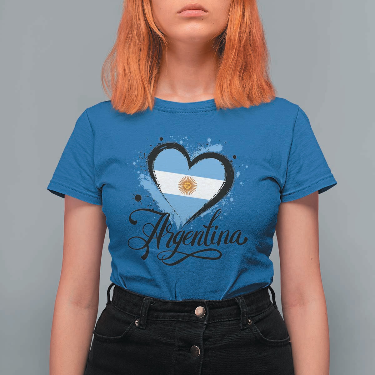 Argentina Heart Argentinian Flag Sun of May Patriotic T Shirt For Women