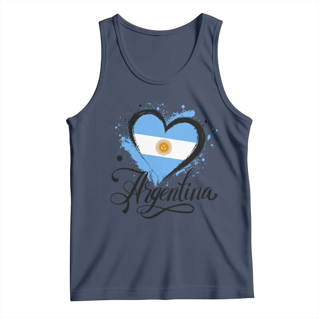 Argentina Heart Argentinian Flag Sun of May Patriotic Tank Top