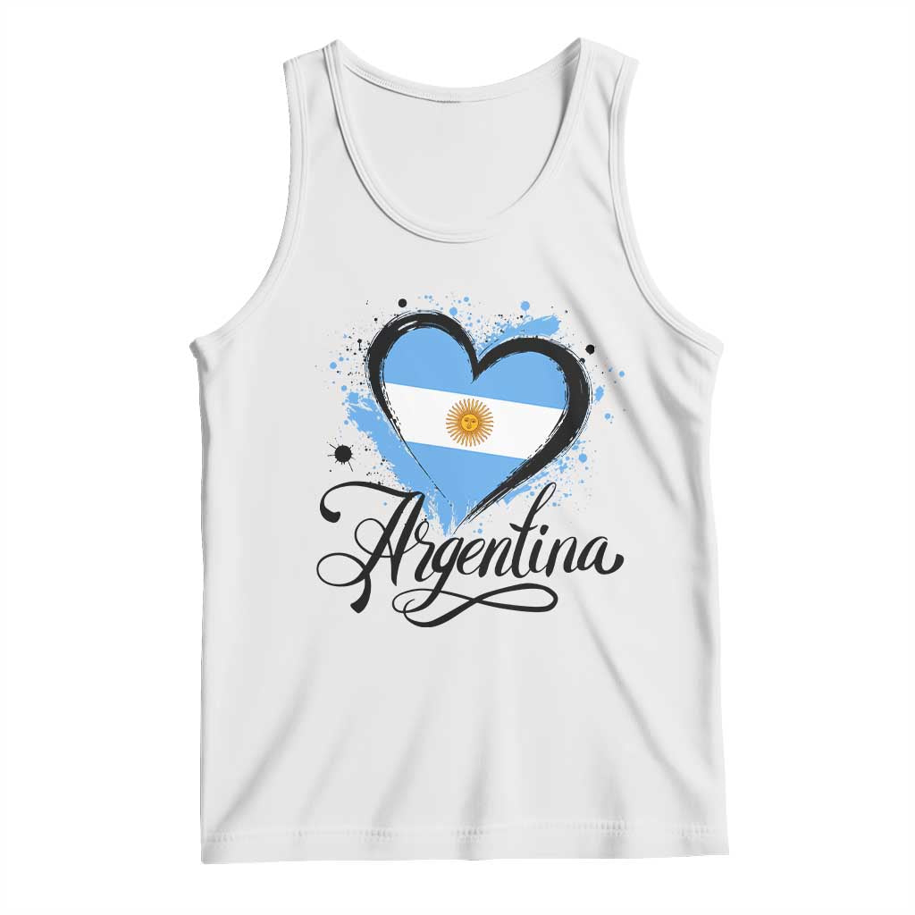 Argentina Heart Argentinian Flag Sun of May Patriotic Tank Top