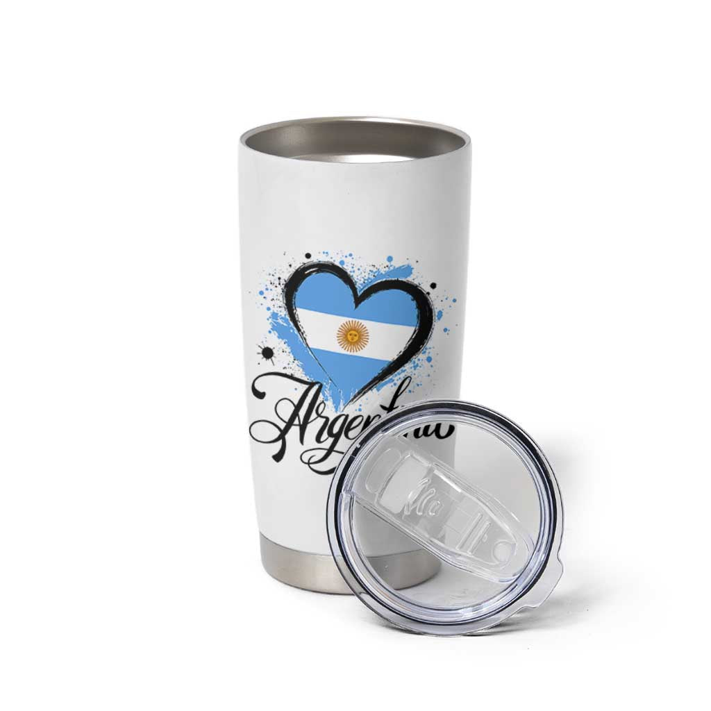 Argentina Heart Argentinian Flag Sun of May Patriotic Tumbler Cup