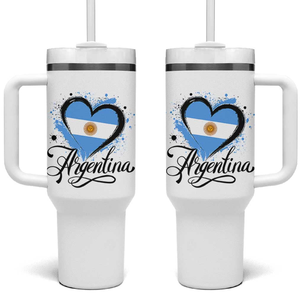 Argentina Heart Argentinian Flag Sun of May Patriotic Tumbler With Handle