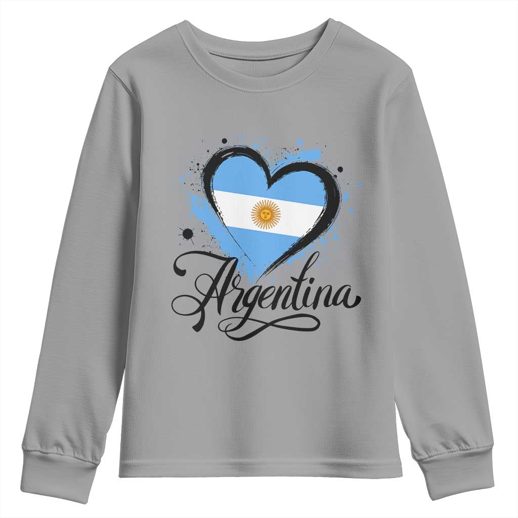 Argentina Heart Argentinian Flag Sun of May Patriotic Youth Sweatshirt