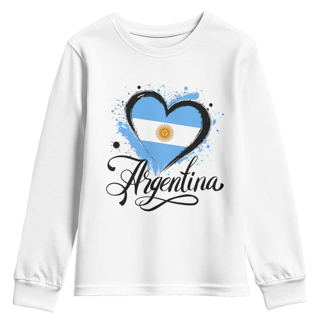 Argentina Heart Argentinian Flag Sun of May Patriotic Youth Sweatshirt