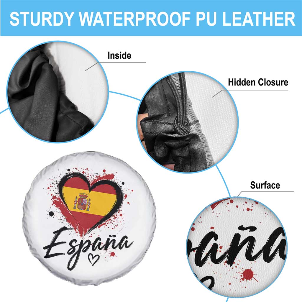 Espana Heart Spanish Flag Patriotic Spain Pride Spare Tire Cover