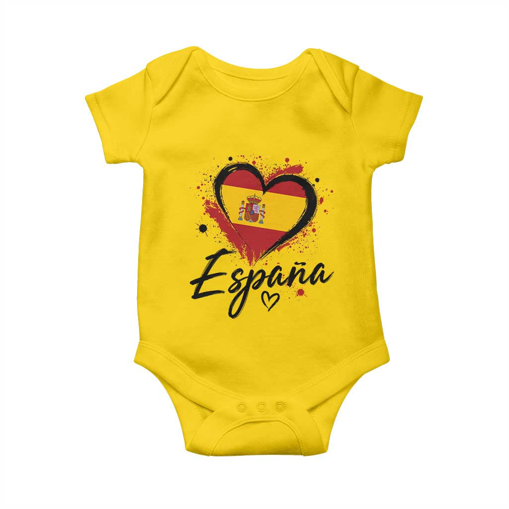 Espana Heart Spanish Flag Patriotic Spain Pride Baby Onesie