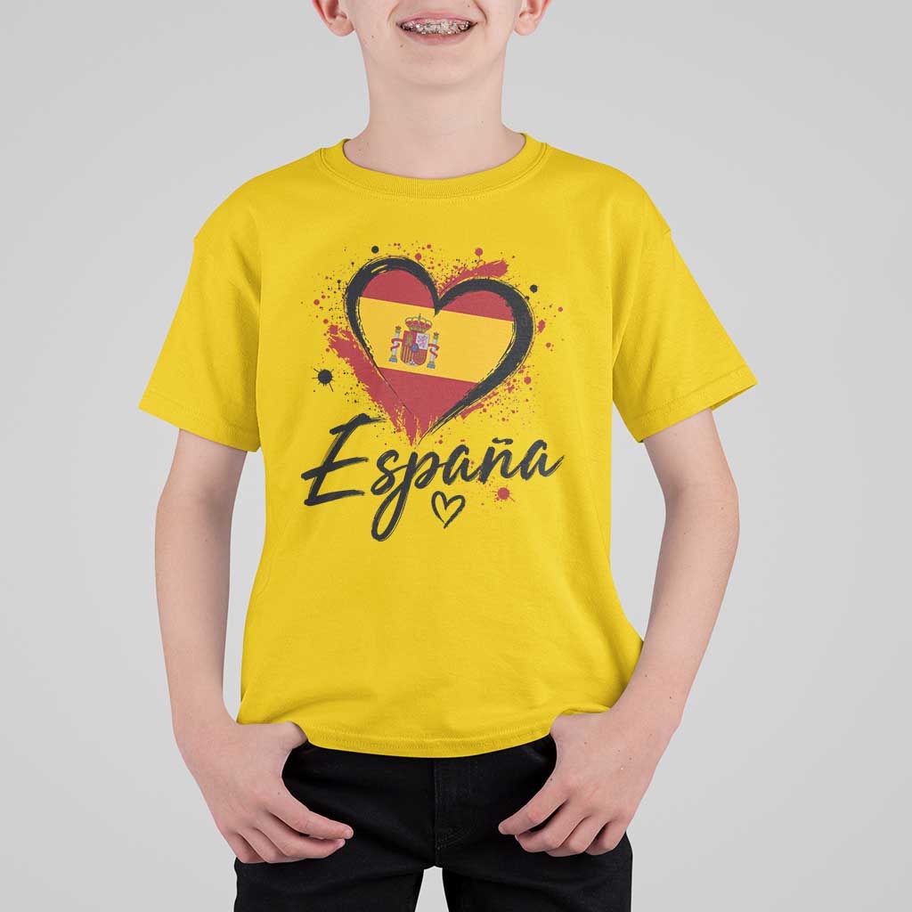 Espana Heart Spanish Flag Patriotic Spain Pride T Shirt For Kid